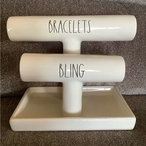 Rae Dunn Bracelets and Bling Jewelry Holder - White Ceramic Decor HTF